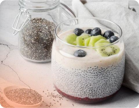 Chia yoghurt pot