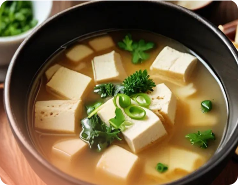 Ginger and tofu soup