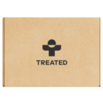 Brown box with Treated logo in black